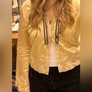 Reformation 100% Yellow Silk Top